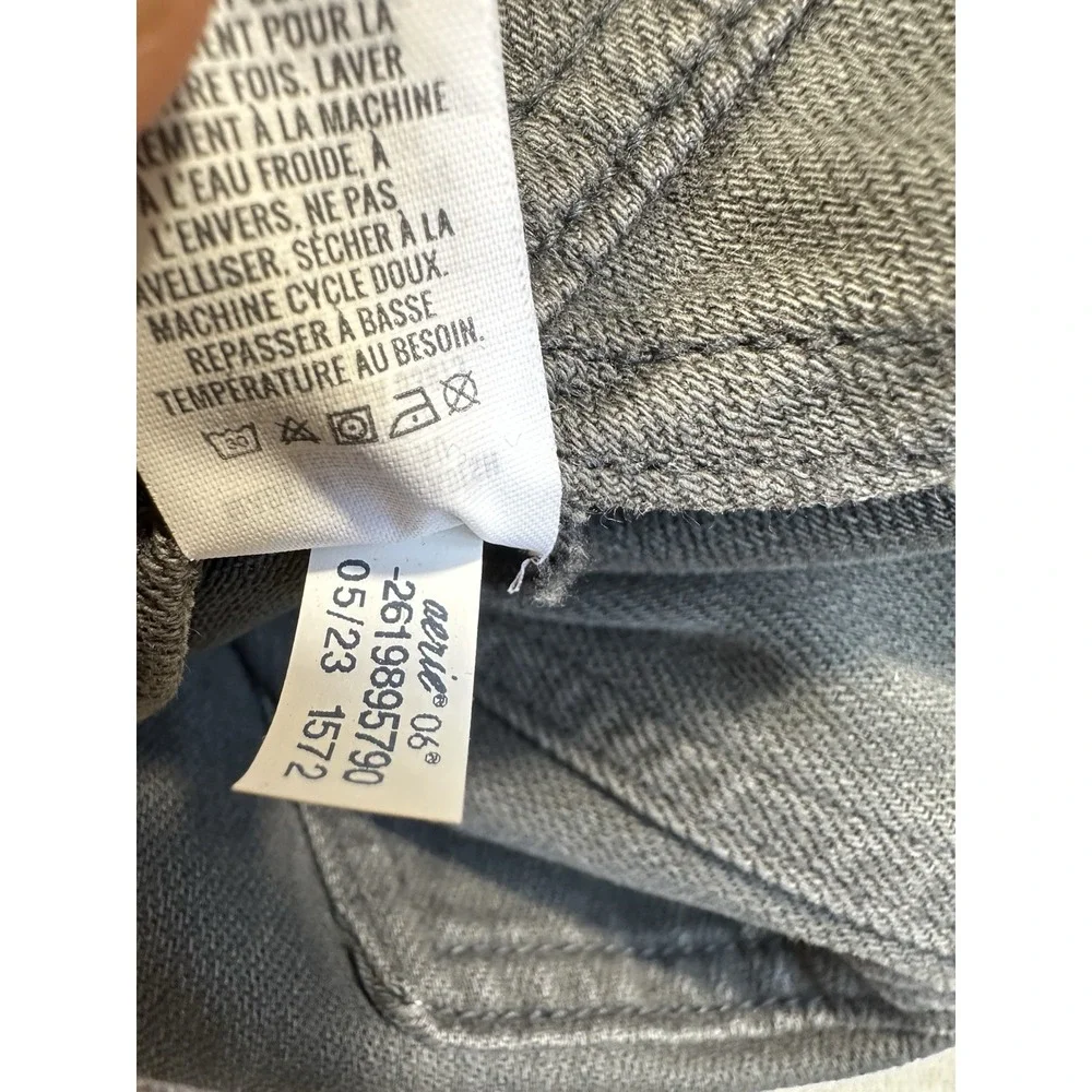 AERIE Overalls Womens Medium Gray Wide Leg Relaxed Fit Comfy Boho - Picture 11 of 12